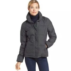 PRANA Women’s Jasmine Down-Insulated Charcoal Gray Winter Coat Water Resistant L
